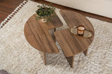 Round Coffee Table Moari Walnut Melamine 90 cm 