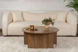 Round Coffee Table Moari Walnut Melamine 90 cm 
