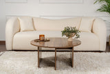 Round Coffee Table Moari Walnut Melamine 90 cm 