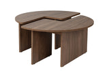 Round Coffee Table Moari Walnut Melamine 90 cm 