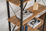 Industrial Bookcase Ely Atlantic Pinewood Melamine - Black Frame - 180x90 cm 