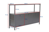 Sideboard Atlantic Pine Saloce - Black Frame - Three Compartments - 120x77 cm 