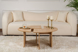 Round Coffee Table Moari Oak Melamine 90 cm 