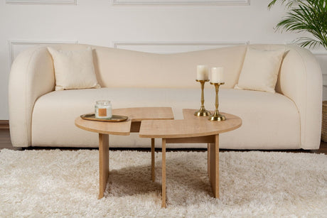 Round Coffee Table Moari Oak Melamine 90 cm 