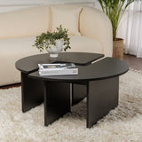 Round Coffee Table Moari Black Melamine 90 cm 