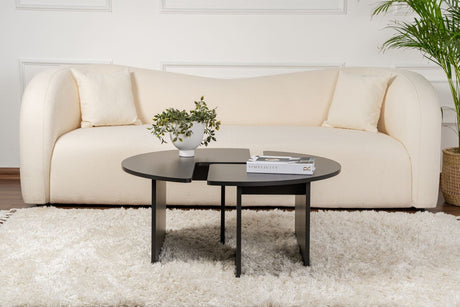 Round Coffee Table Moari Black Melamine 90 cm 