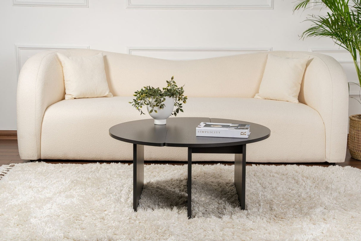Round Coffee Table Moari Black Melamine 90 cm 