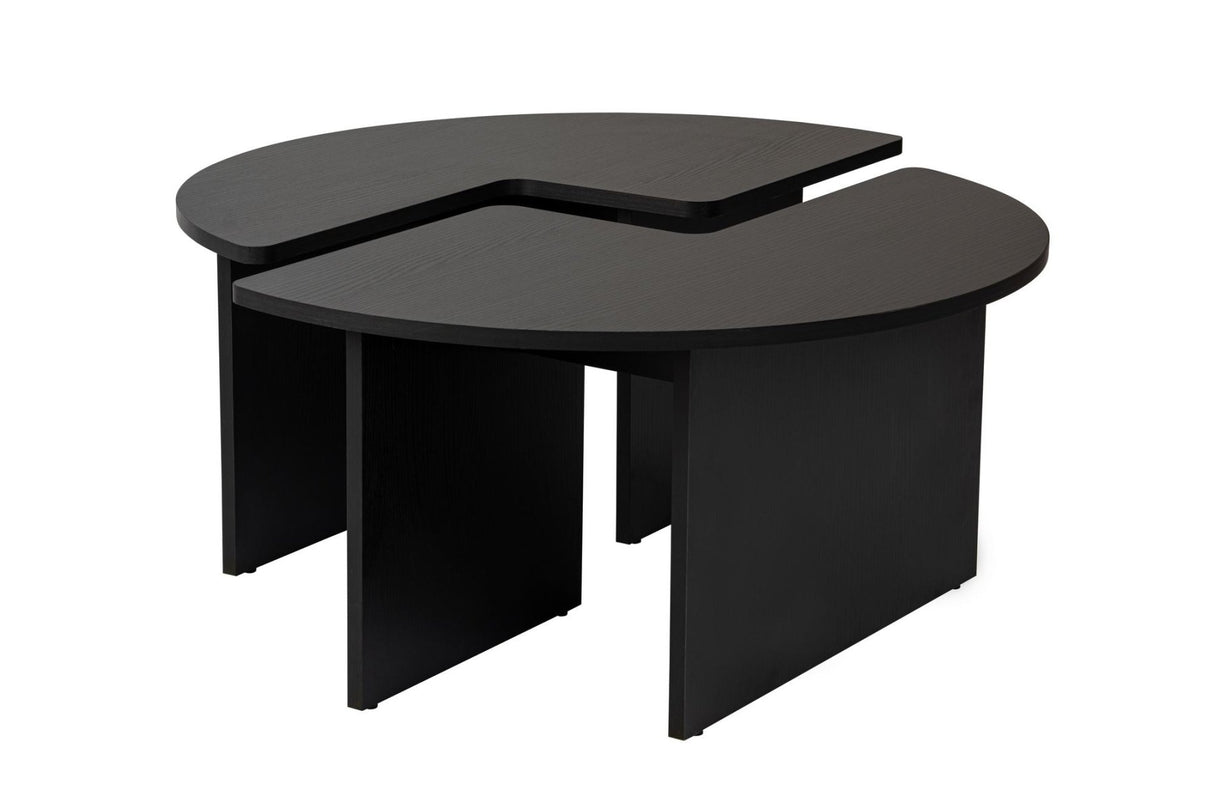 Round Coffee Table Moari Black Melamine 90 cm 