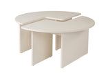 Round Coffee Table Moari Wood Look White Melamine 90 cm 