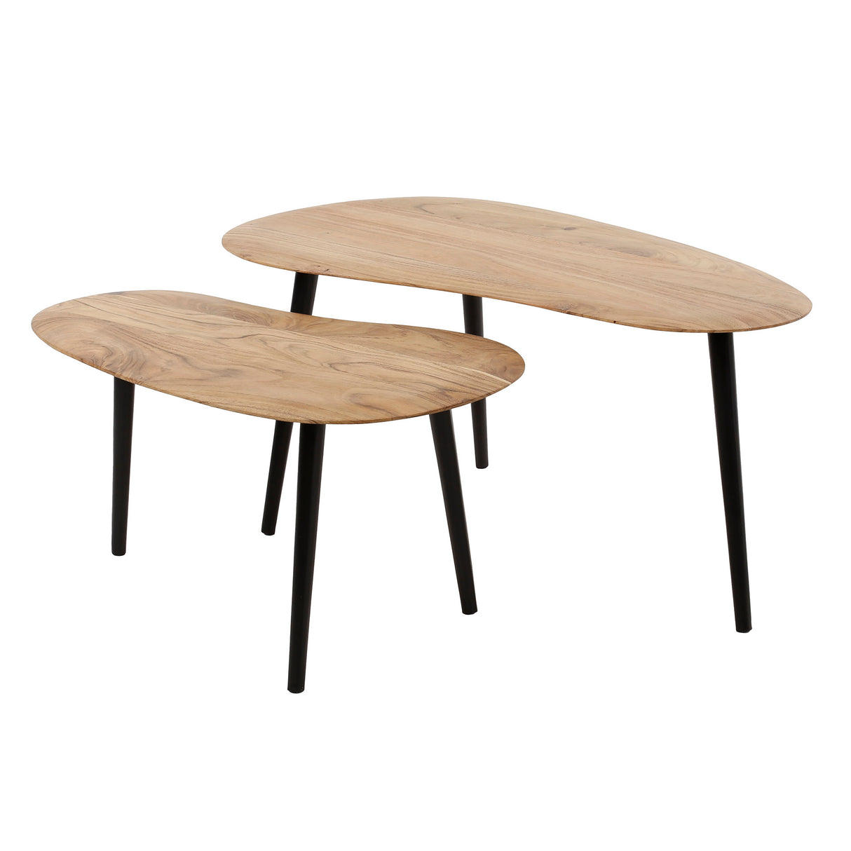 Organic coffee table Elvie Set of 2 Acaciahout