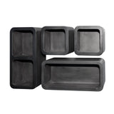 Set of 4 wall shelves Kai Acaciahout Dark gray