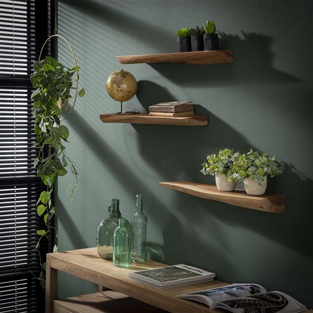 Industrial wall shelves Durris 60 cm set of 3