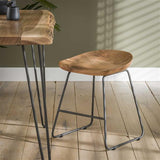 Industrial Stool Acaciahout Novi Set of 2