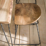 Industrial Stool Acaciahout Novi Set of 2