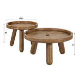 Set of 2 round coffee tables Pien Mango wood