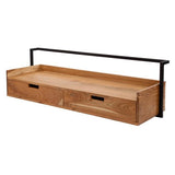 Floating desk Industrial Naomi Acacia wood 2 drawers