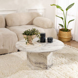 Round Coffee Table Vano Marble Look 80 cm 