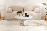 Round Coffee Table Vano Marble Look 80 cm 