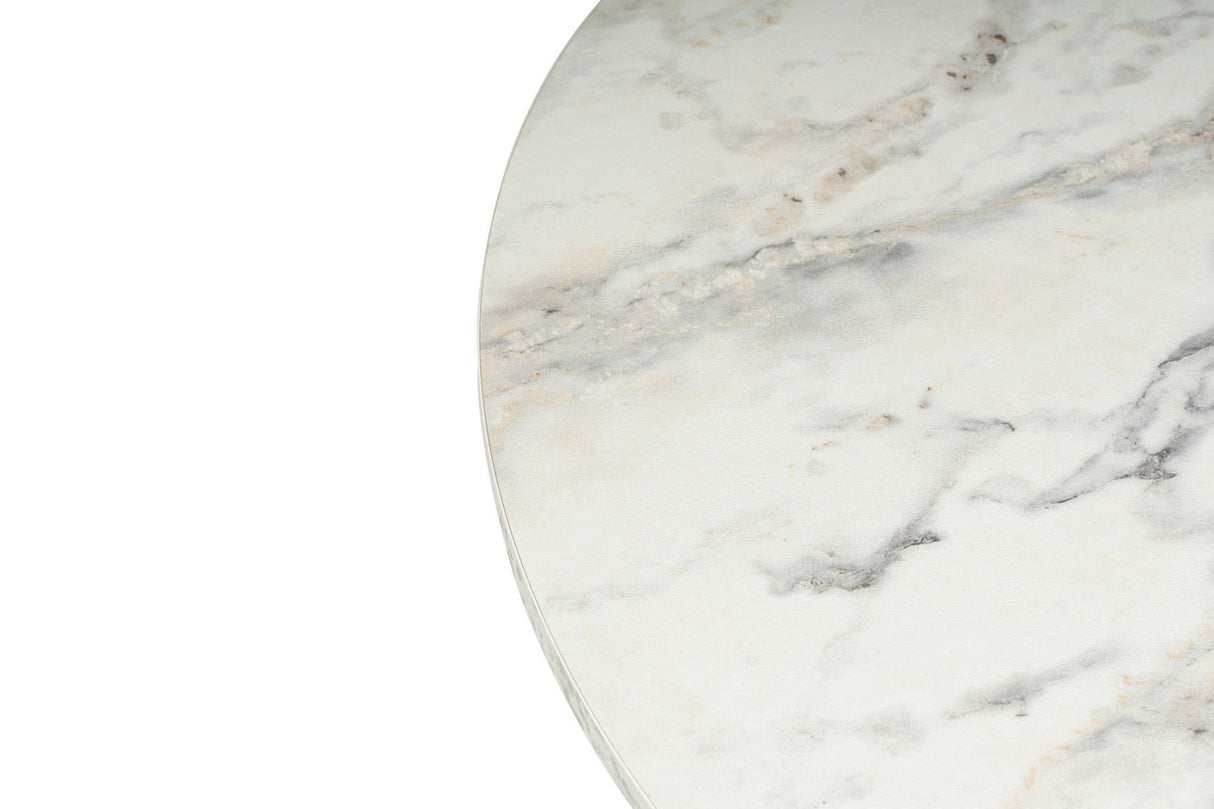 Round Coffee Table Vano Marble Look 80 cm 