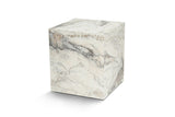 Modern Side Table Cube Square Marble Look - 45x45x50 cm 