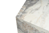Modern Side Table Cube Square Marble Look - 45x45x50 cm 