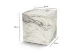 Modern Side Table Cube Square Marble Look - 45x45x50 cm 