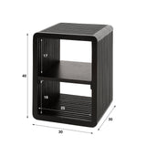 Bedside table dex 2 compartments of teak black