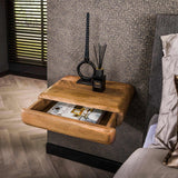 Bedside table kacie mango wood sand color