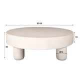 Coffee table Sinan Ø60 cm Stone White