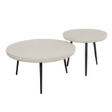 Coffee table set of 2 Sylas Stone White