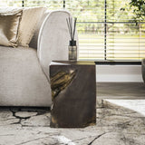 Side table Reza Teakwood Gray Gold Square