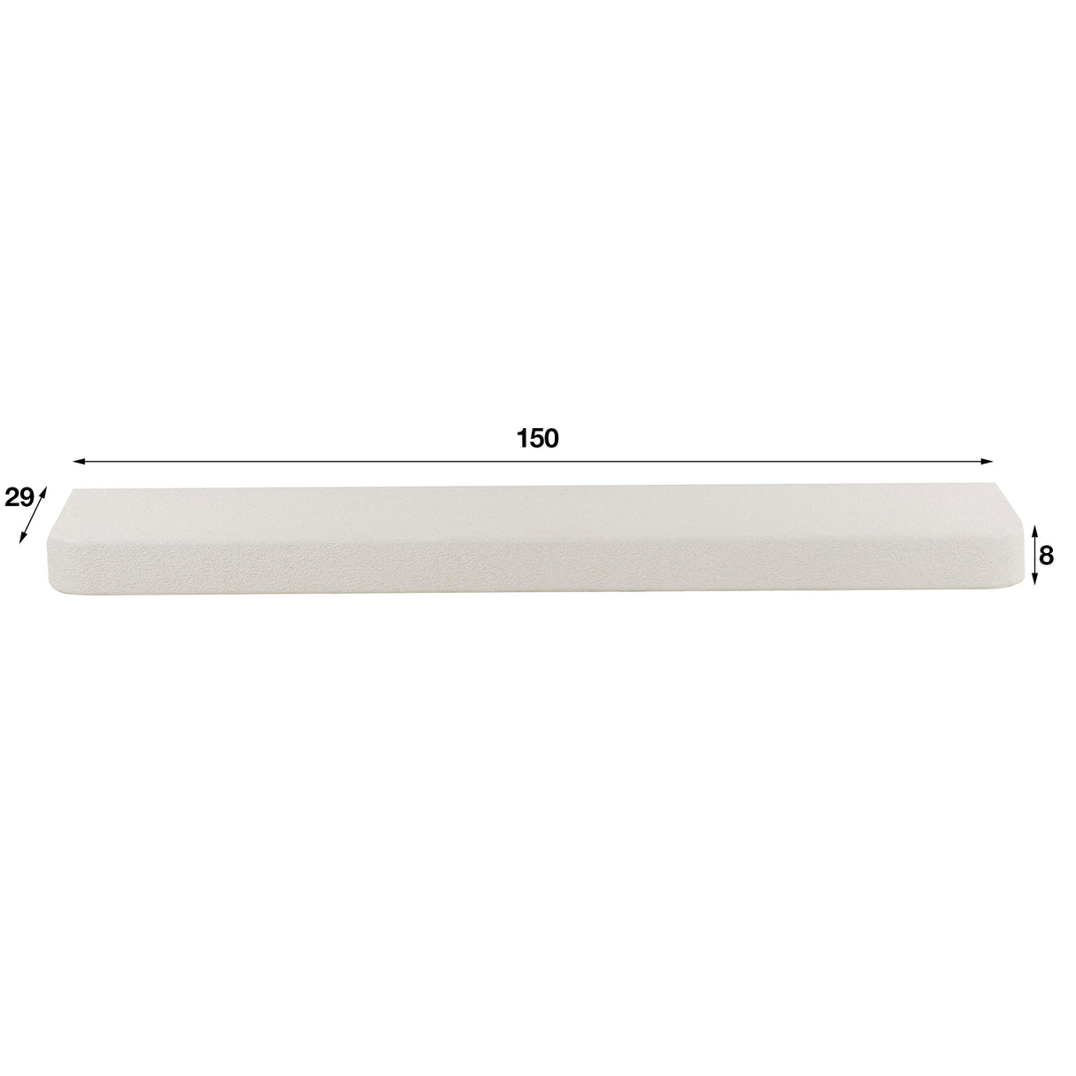 Wall shelf Sylas Stone White 150 cm