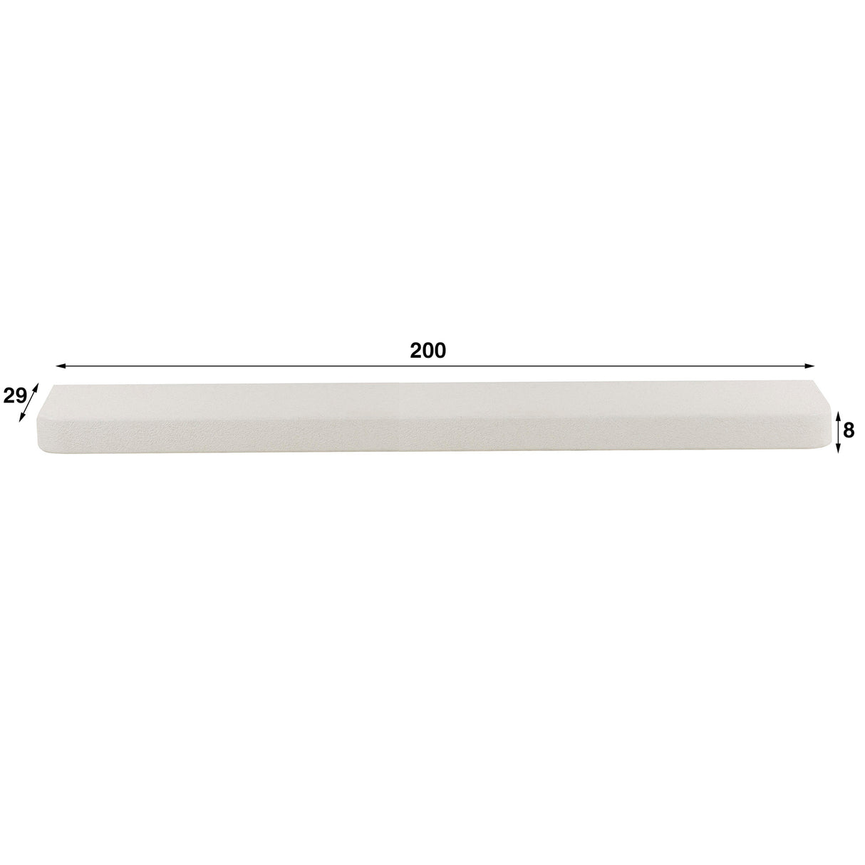 Wall shelf Sylas Stone White 200 cm