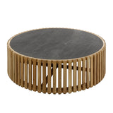 Round coffee table Taylor slate acacia wood 120 cm