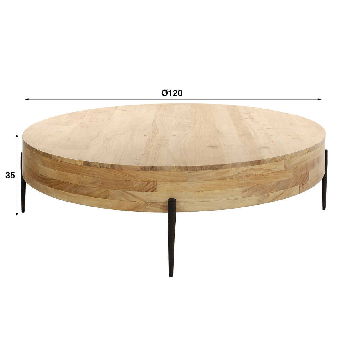 Round coffee table Caro Acacia wood Ø120 cm Naturel