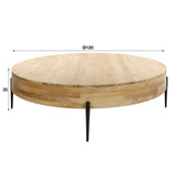 Round coffee table Caro Acacia wood Ø120 cm Naturel