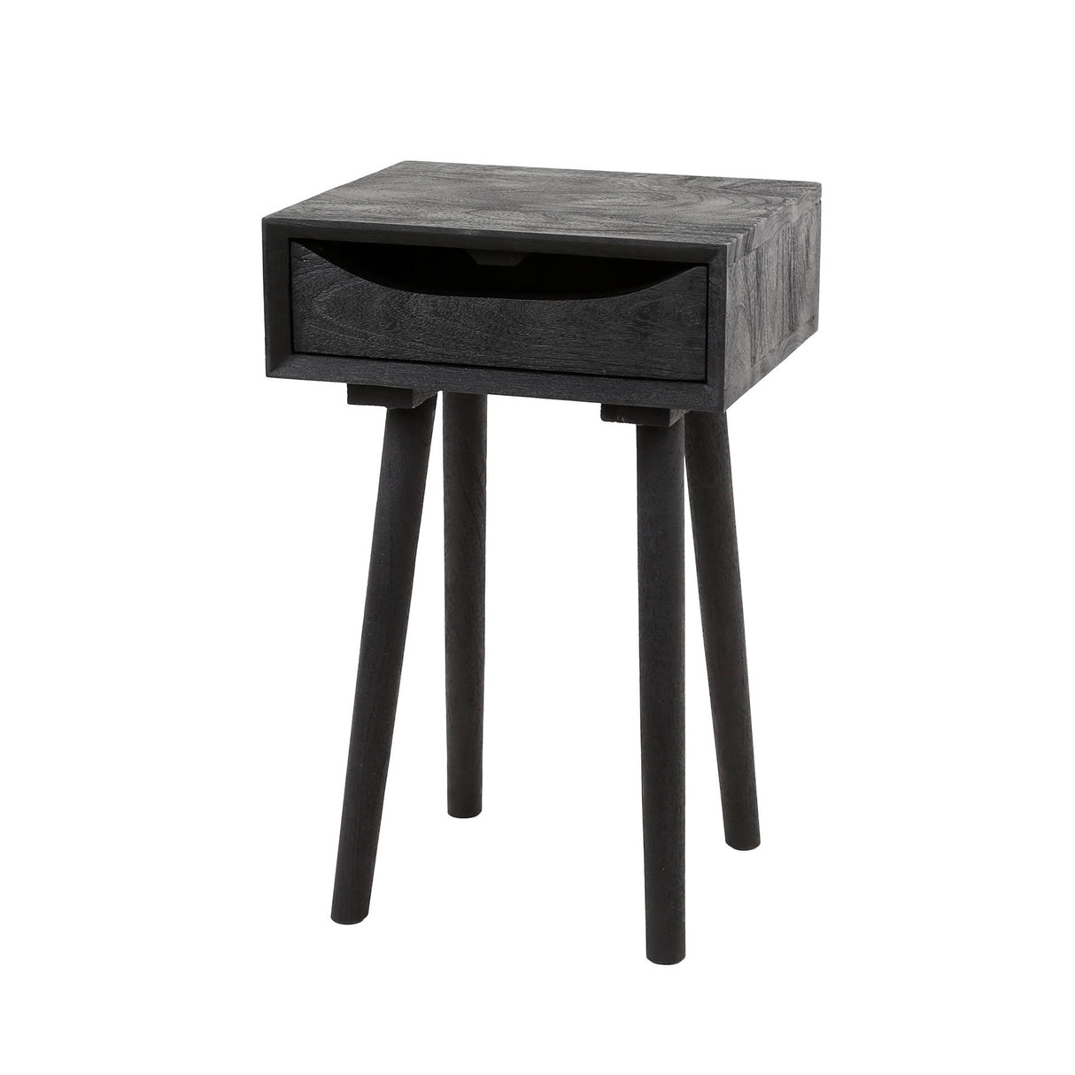 Bedside table Davey Black Acaciahout 1 drawer with notch