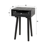 Bedside table Davey Black Acaciahout 1 drawer with notch