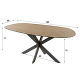 Organic dining table annemé herringbone wood 180 x 95 cm