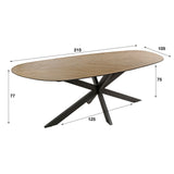 Organic dining table Annemé herringbone wood 215 x 105 cm