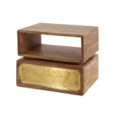 Solano Nightstand 1 drawer Mango wood Sand with brass knob 