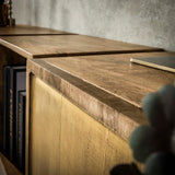 Hanging Sideboard Maceo - Mango wood Sand with Brass Accent 169 cm 