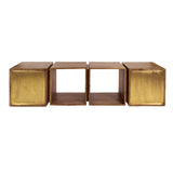Hanging Sideboard Maceo - Mango wood Sand with Brass Accent 169 cm 