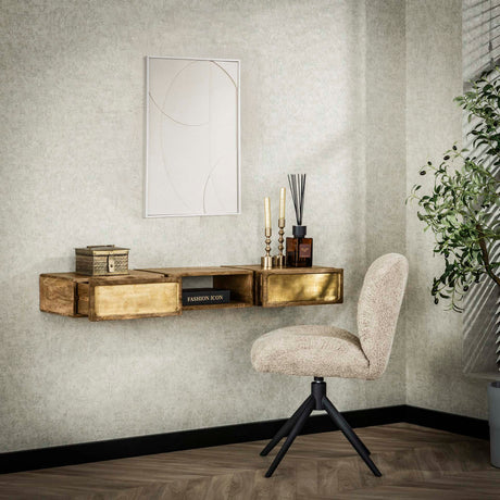 Mira Hanging Coat Rack Mango Sand Brass 123 cm 