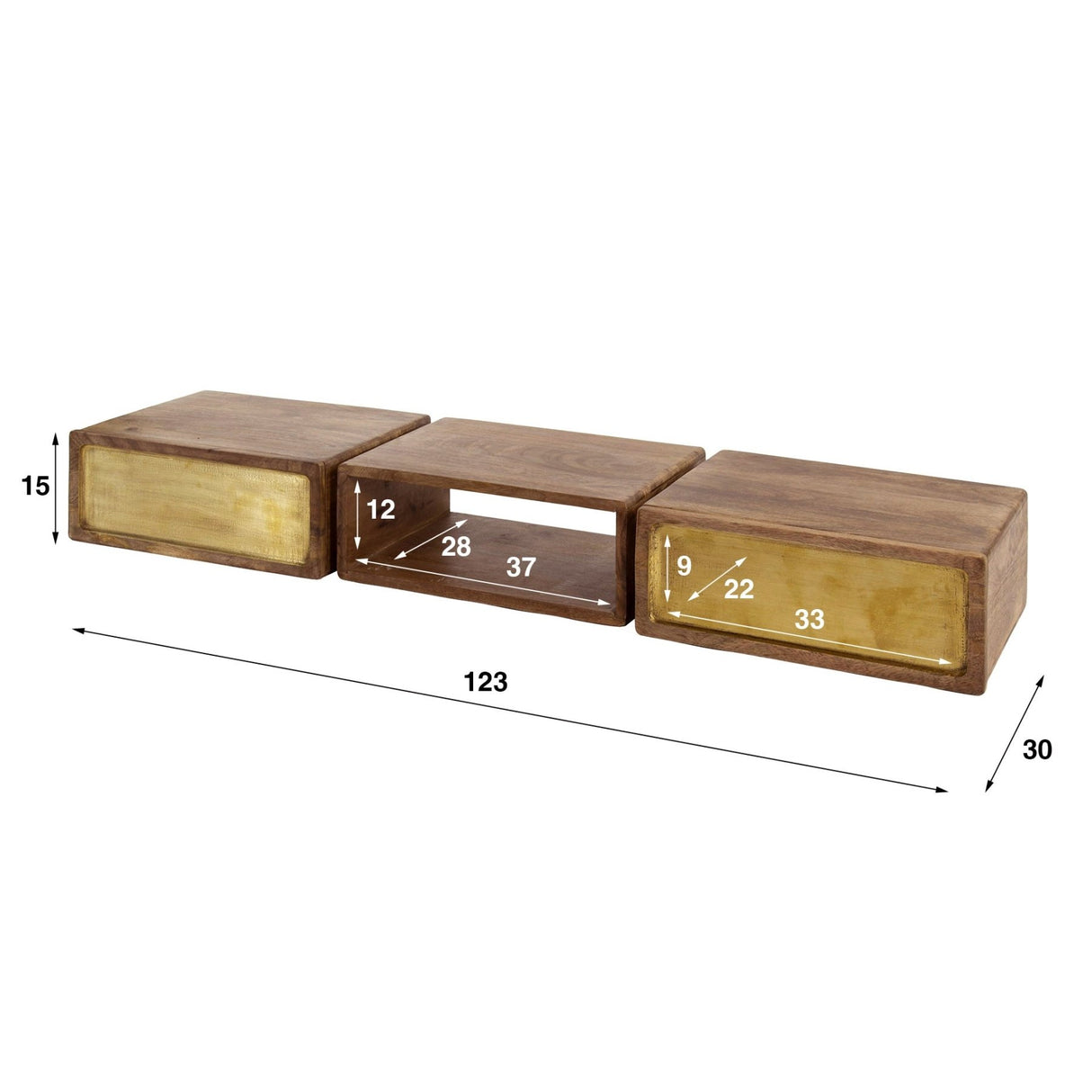 Mira Hanging Coat Rack Mango Sand Brass 123 cm 