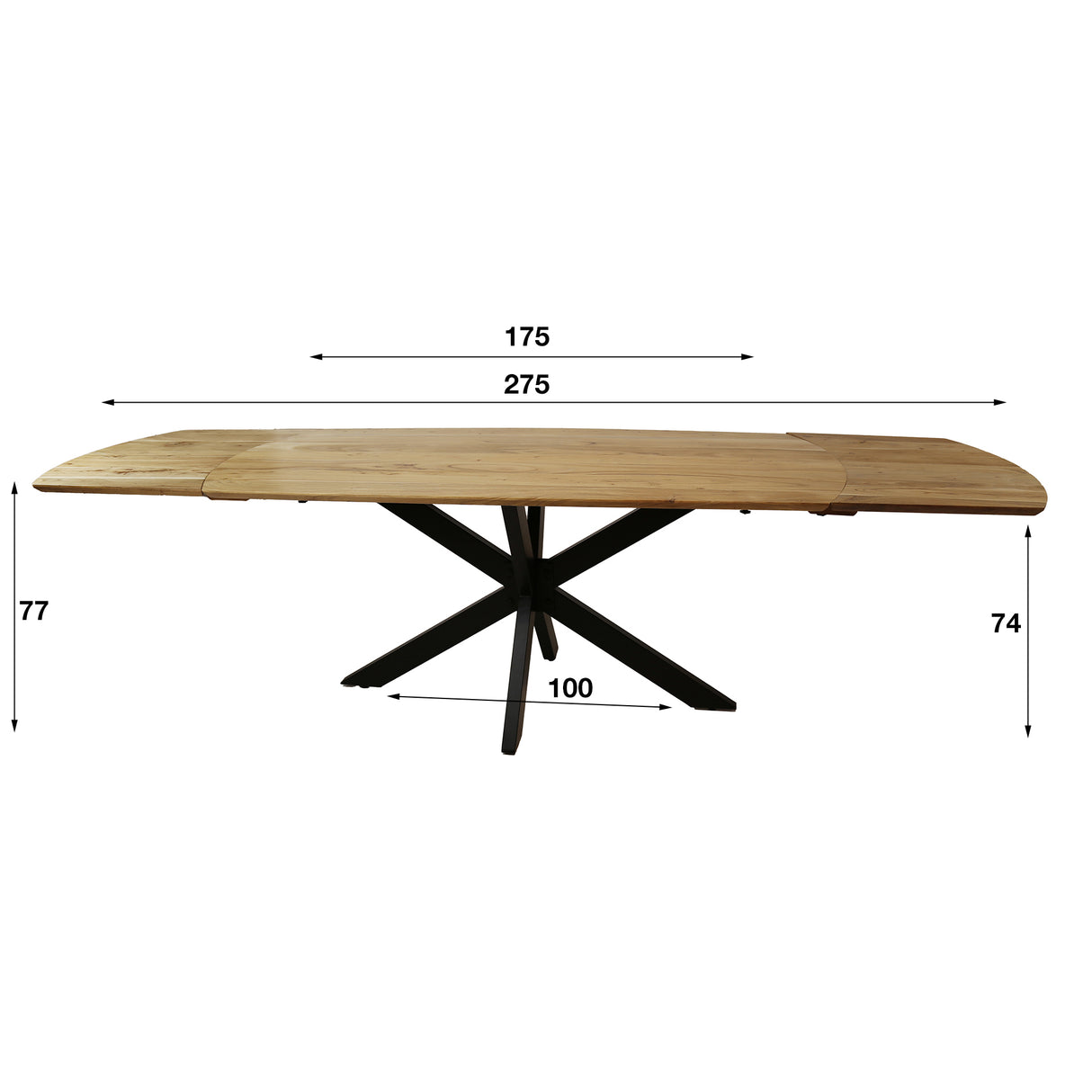 Extendable dining table Mack Danish Oval Acaciahout 175-275x90 cm