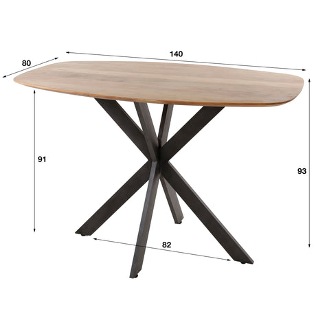 Oval bar table daisy 140 cm spinning leg