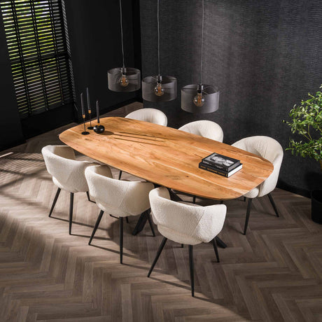 Dining table Laurie Danish oval acacia wood 180 cm