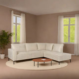 Yara Corner Sofa with Chaise Longue Right Chenille Beige