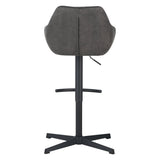 Venom bar stool Anthracite - Industrial rotating bar chair with armrest - Eco -Leer